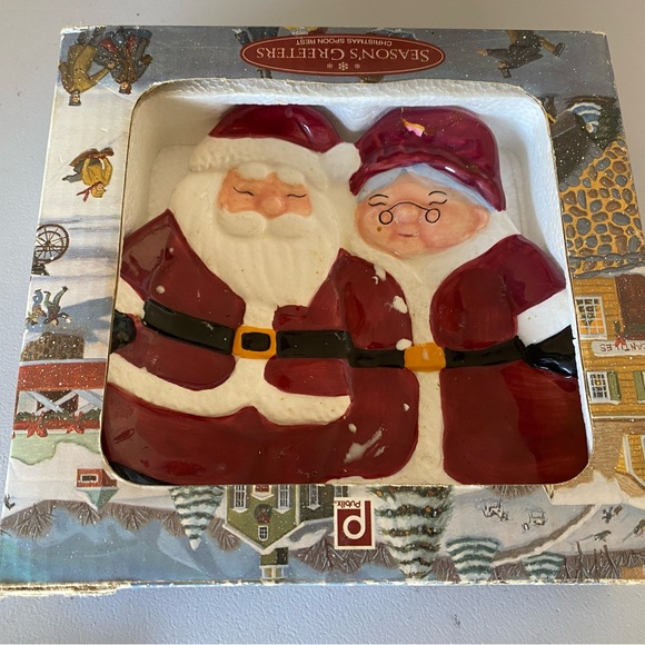 (N62) Santa and Mrs. Claus Holiday Decor Spoon Rest With Box Limited Edition - Picture 1 of 1